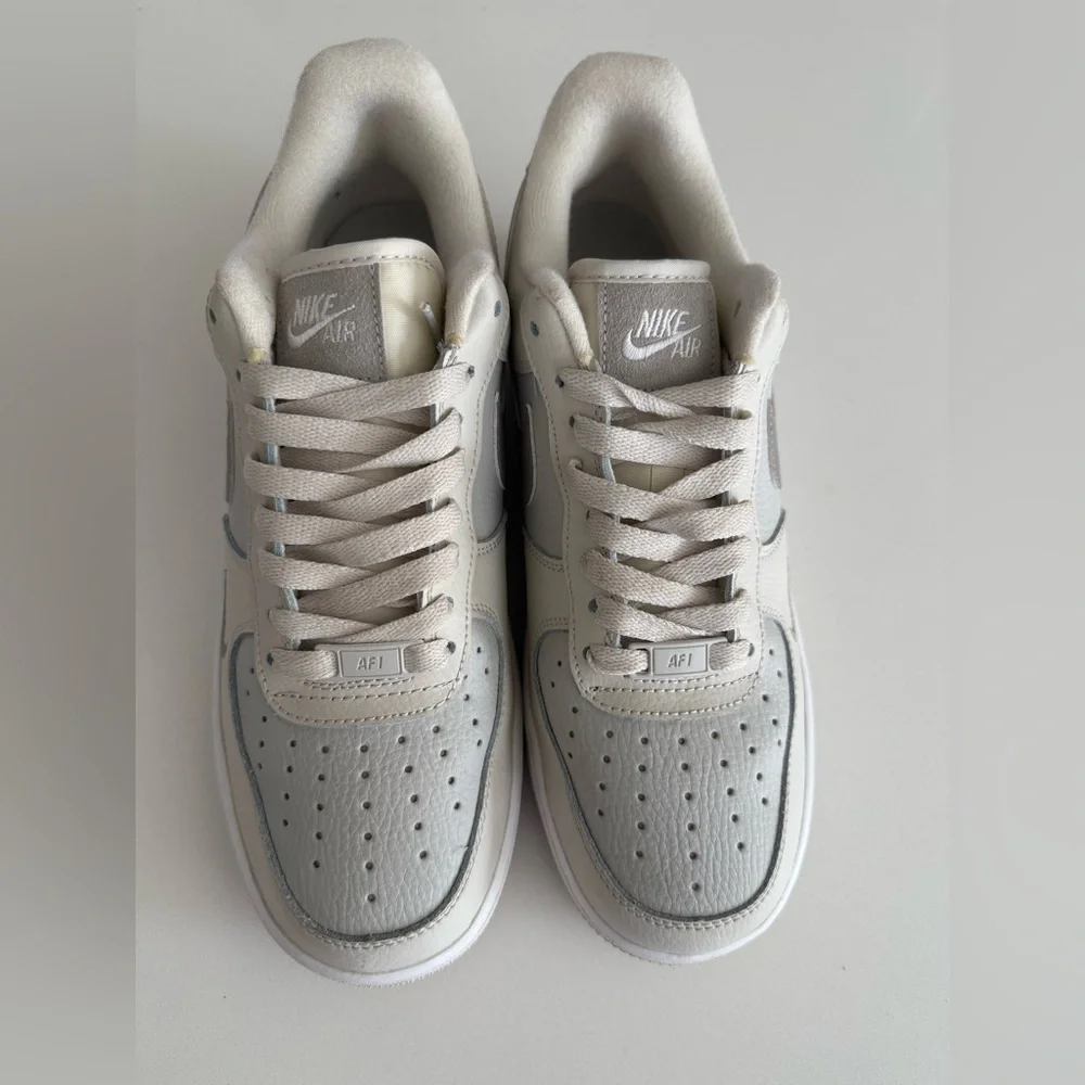 Nike Air Force 1 Low 07 Moon Fossil FB8483-100 Neutral Leather Womens Size 8 - Picture 12 of 16